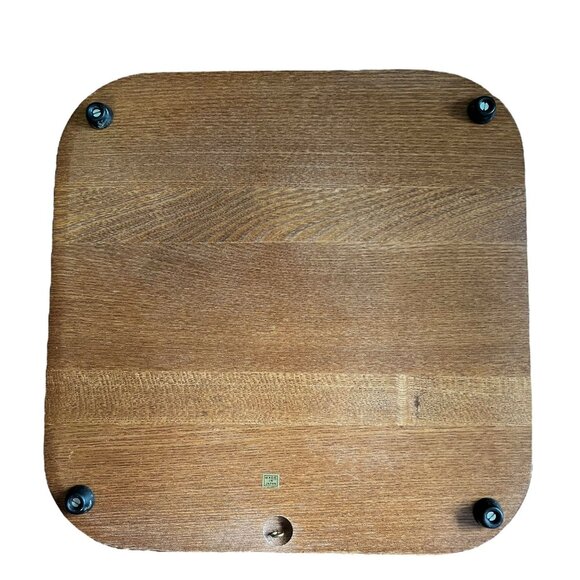 Vintage Goodwood Cheese Cracker Teak Board Tray Flower Inset Charcuterie Japan - Picture 3 of 10